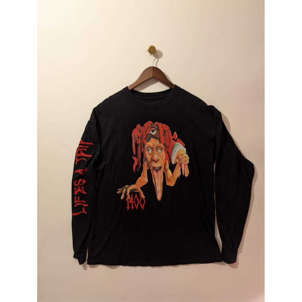 Trippie Redd Long Sleeve Shirt Mens M Black Excellent Lifes A Trip 1400 Rap Tee